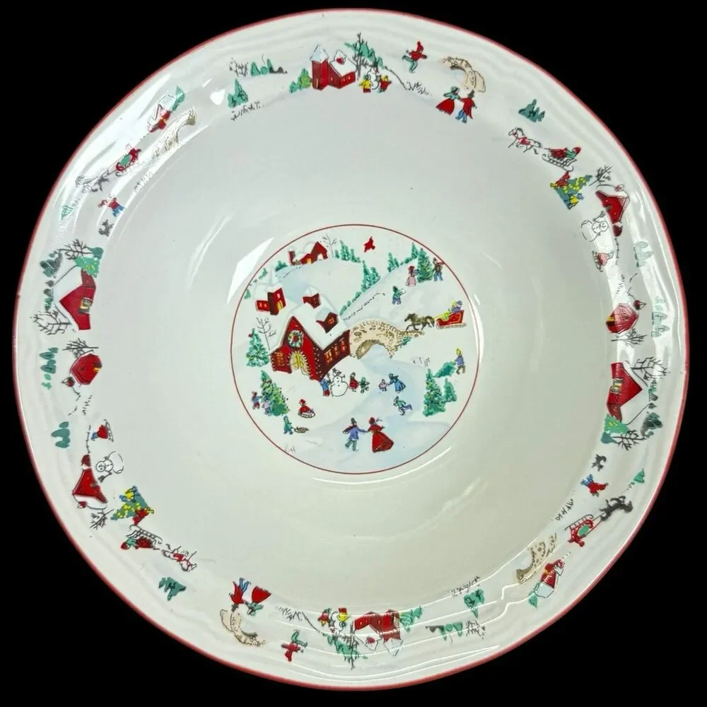 Vintage Farberware 1995 White Christmas #391 Babanovsky-Lot of 3 Cereal‎ Bowls